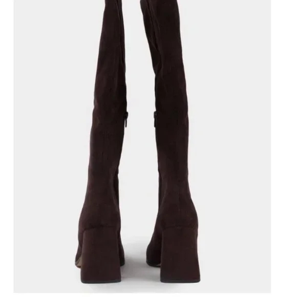 Women’s Steve Madden Brown Livah Knee High Black Zip Up Boots Size 6 Brand New - Picture 8 of 9